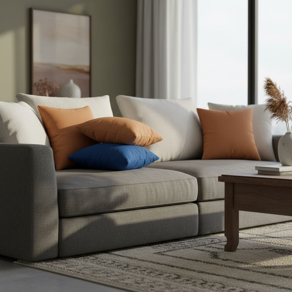 Kit Com 4 Capas de Almofada Decorativas Micro Percal 400 fios 40 cm x 40 cm Para Sala Sofá Coloridas