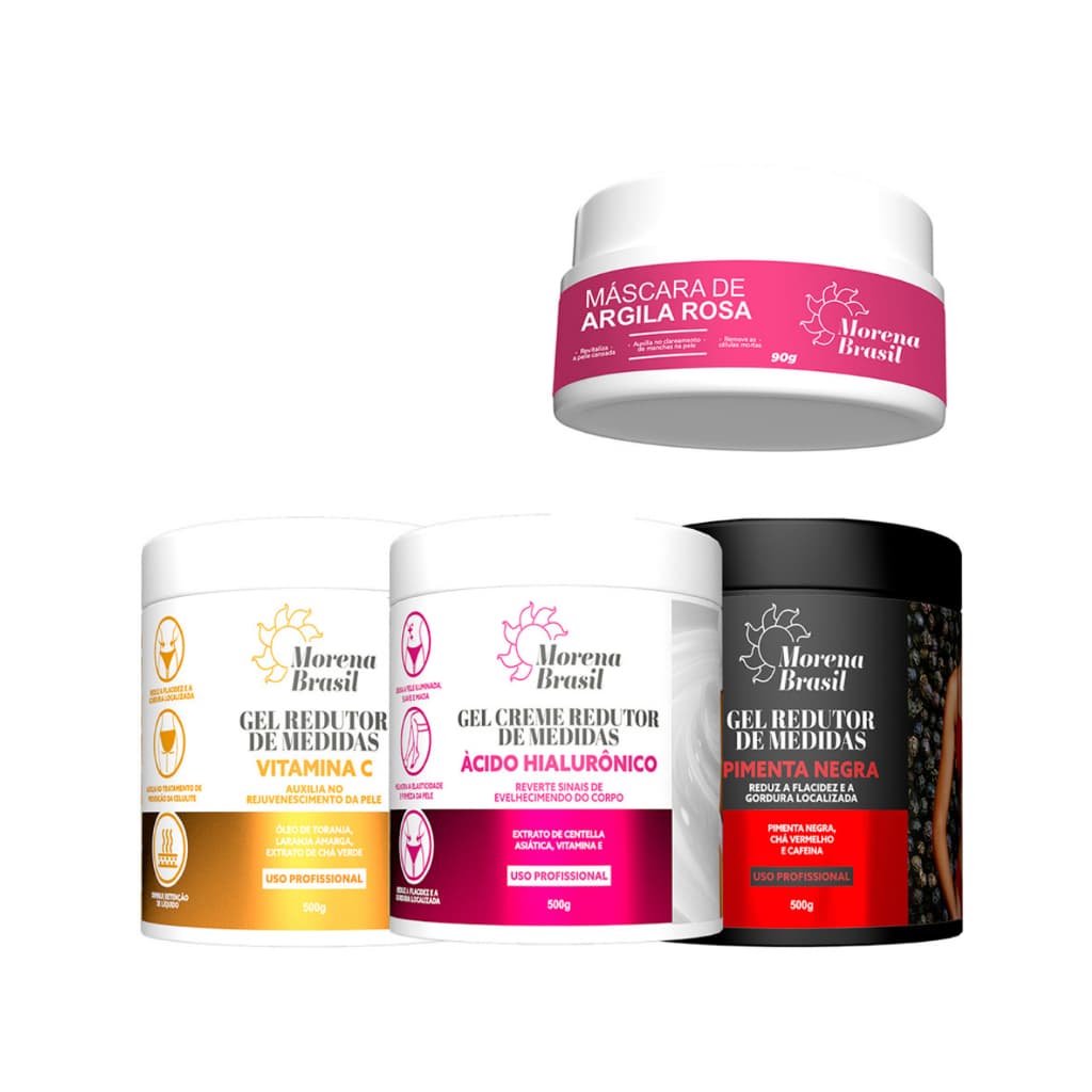 Kit Gel Redutor de Medidas - Pimenta Negra + Laranja Amarga + Ácido Hialurônico