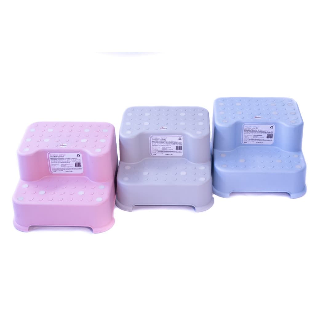 Escadinha Infantil 2 Degraus Antiderrapante P/ Vaso Pia Escada com Degrau Bebê