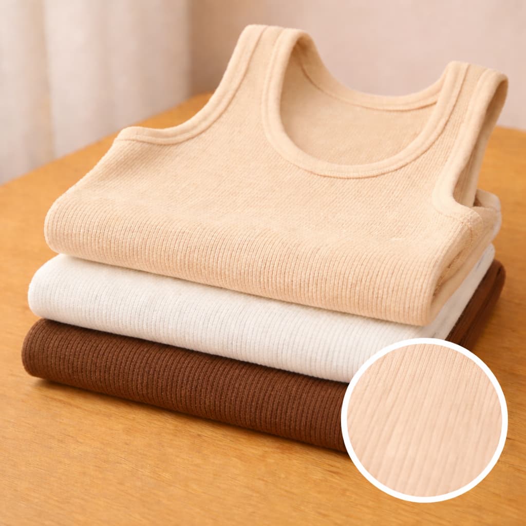 KIT 3 Regata Básica em Ribana Canelada kit 3 Blusinha Regata em Ribana