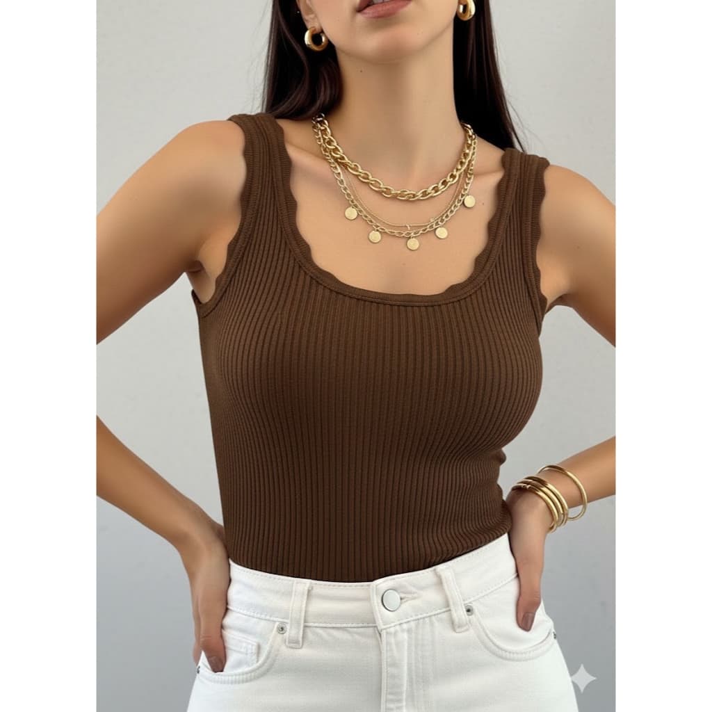 BLUSA FEMININA ROUPA ESTILOSA REGATA TRICOT MODAL VERÃO TENDENCIA 2026