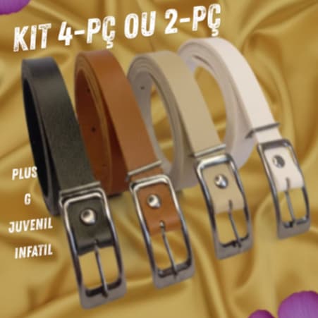 kit cinto feminino -retângular-grafit      4 pç cor preto/brnco/nude/caramelo tamanhos cinto plus/único/juvenil/infantil