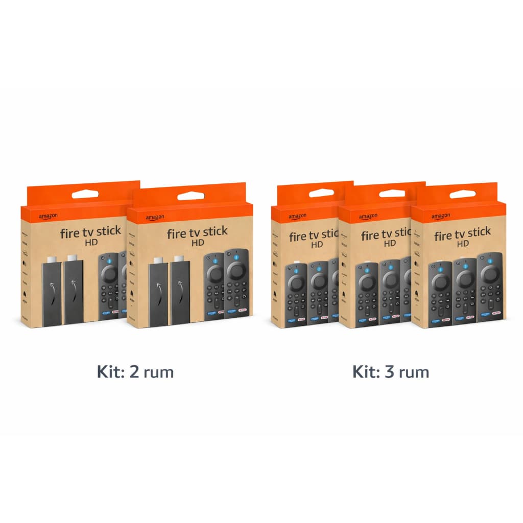 Novo Amazon Fire Stick TV Full HD Alexa Comando de Voz Original - Preto 3 unidades