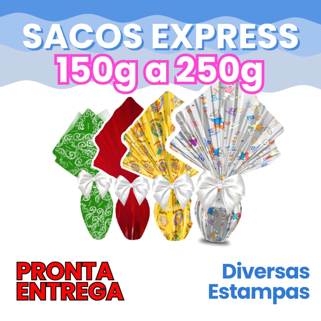 150g 200g 29x29cm Kit Com 25 Sacos Express Envelope Para Ovos De Páscoa