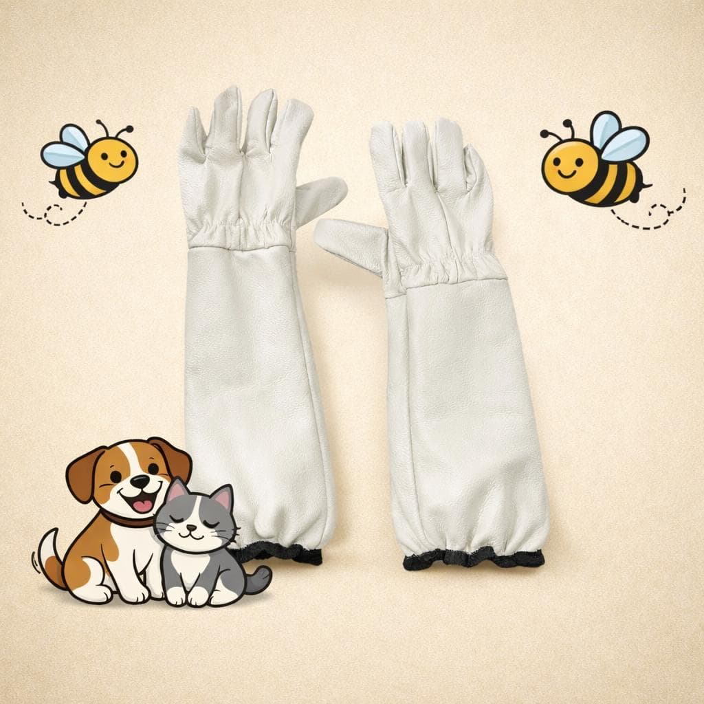 uva de Proteção Anti Arranhão Mordida Animal Pet Gato Filhote Cachorro Cão Cães Couro Vaqueta Cano Longo Punho 25