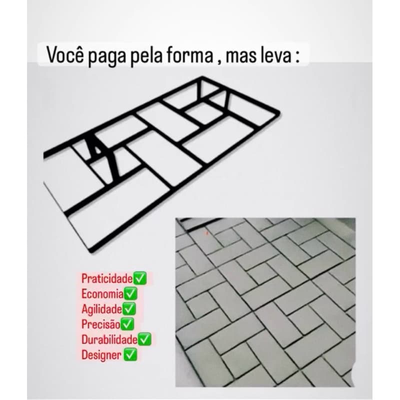 Forma molde para desenhar calçada modelo tijolinho .