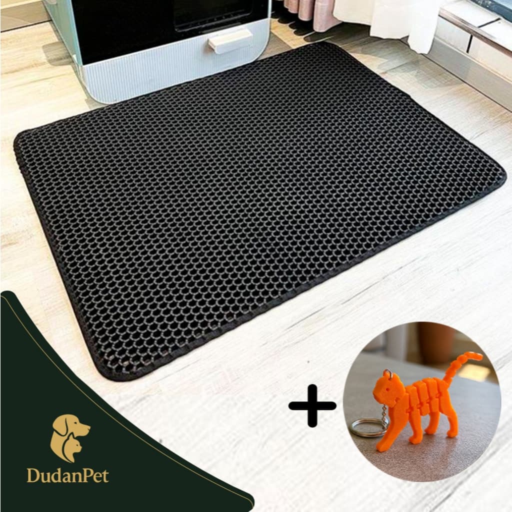 Tapete Coletor Higiênico Areia Ração Para Gatos 60x45cm + BRINDE