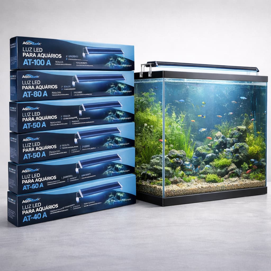 Luminária De Led Aquatank Realça a Cor Do Peixe Ideal P/ Aquários de Água Doce 30cm a 105cm