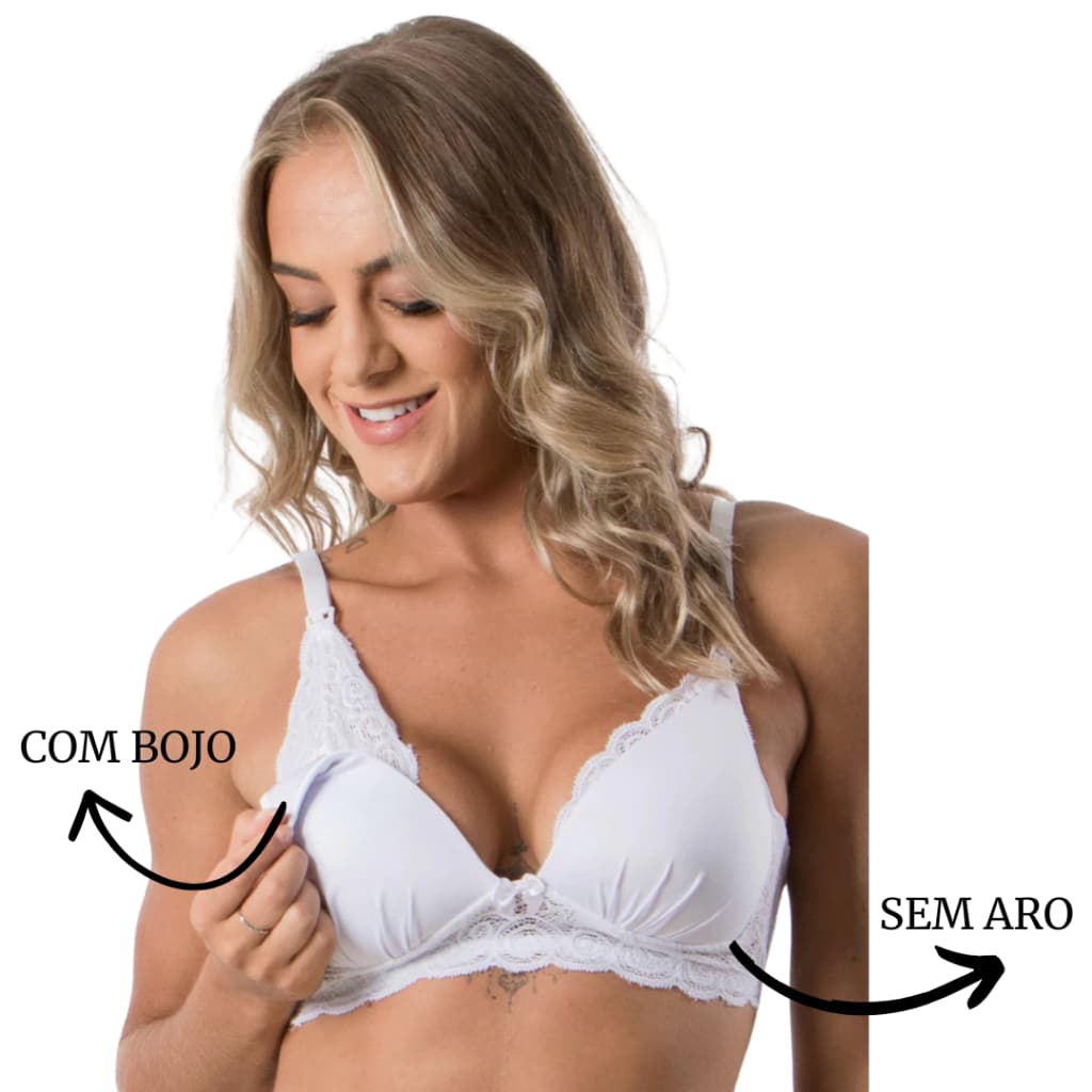 Sutiã Amamentação Bojo Soft Molinho e Não Amassa Sem Aro Microfibra com Renda – Conforto Diário