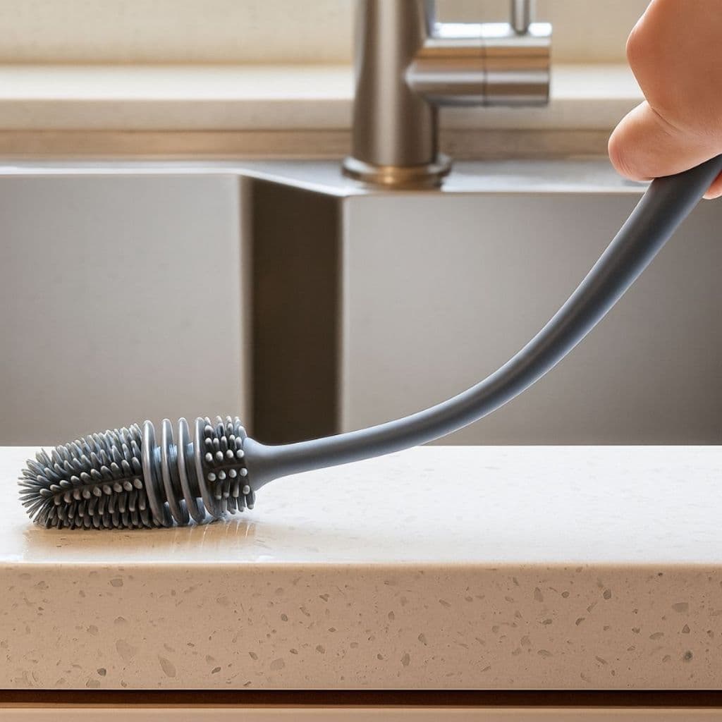 Escovas Silicone para Lavar Garrafas Copos Mamadeiras Escova Flexível de Limpeza Durável