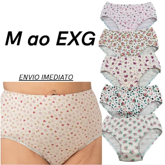 Calçola, tangao alto calcinha  da vovo Senhora Alta 100% Algodão kit com 3 6 9,12 Confortavel Plus Size Boa Barato
