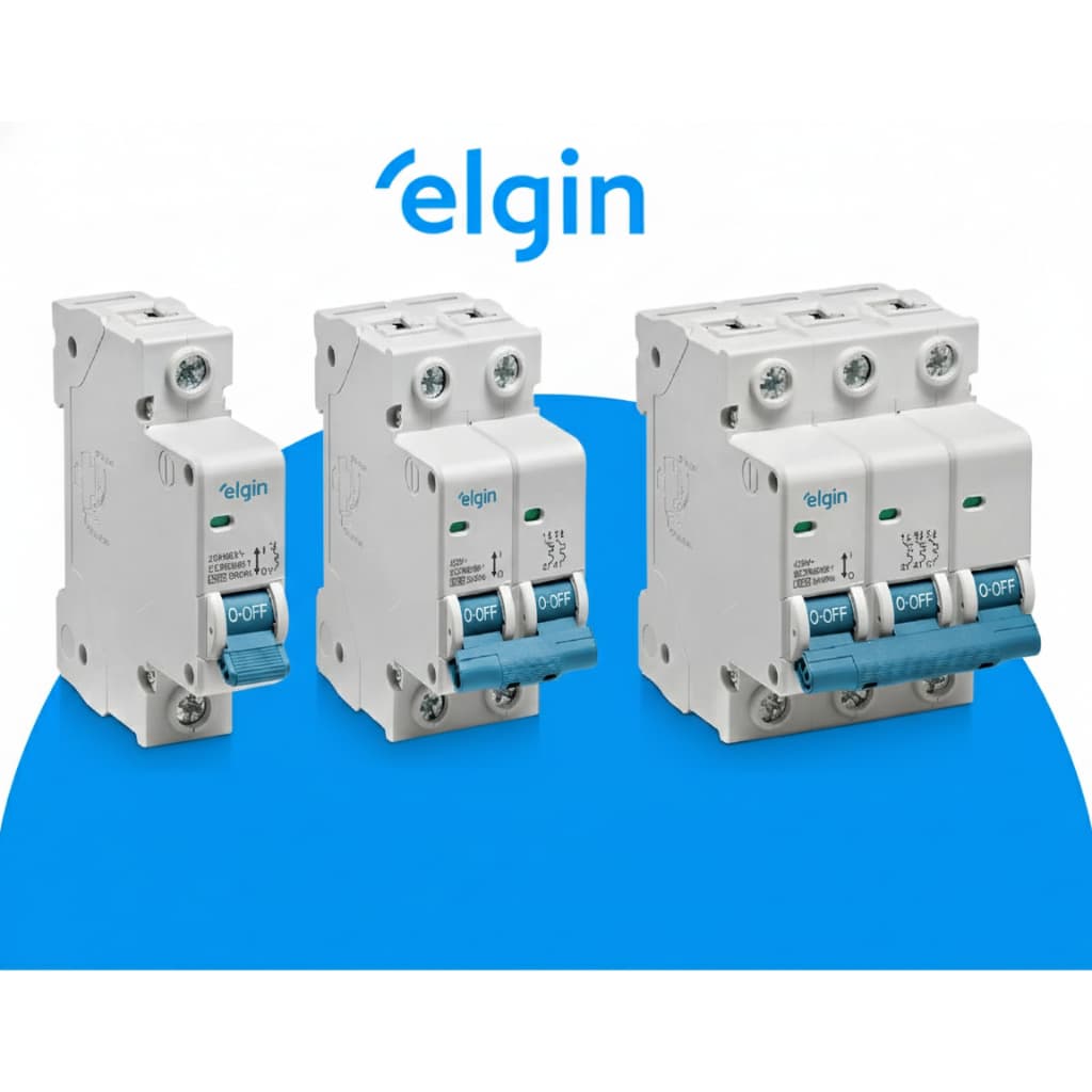 Disjuntor Monopolar Bipolar e Tripolar Elgin 10A 16A 20A 25A 32A 40A 50A 63A
