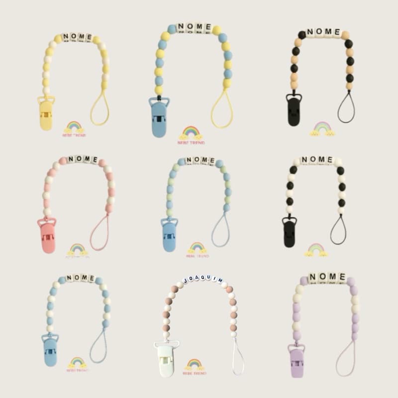 PRENDEDOR DE CHUPETA COM NOME DA CRIANÇA MENINO E MENINA