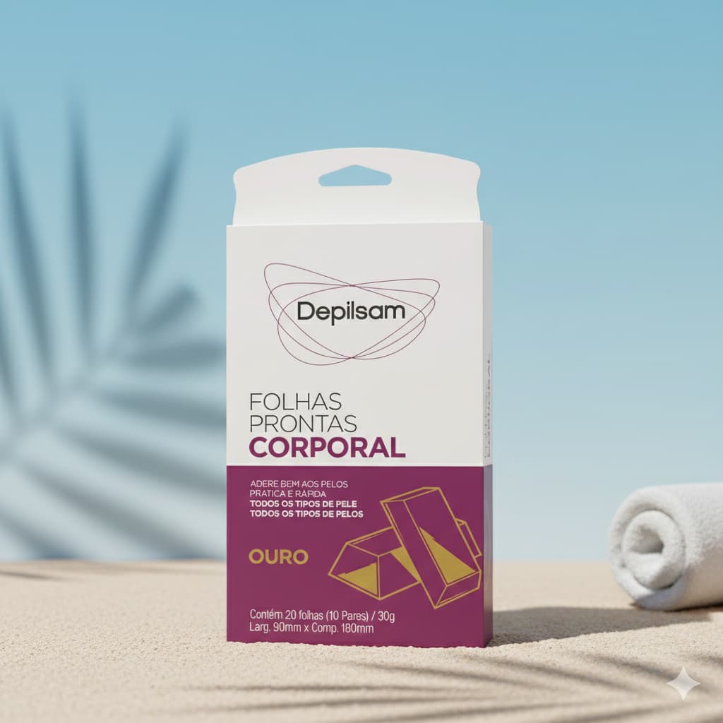 Folhas Prontas Corporal Depilsam Ouro 10 Pares