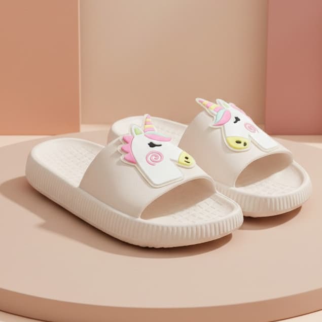 Chinelo Jovens Infantil  Nuvem Slide Menina Pratica Meninas Unicornio Verão