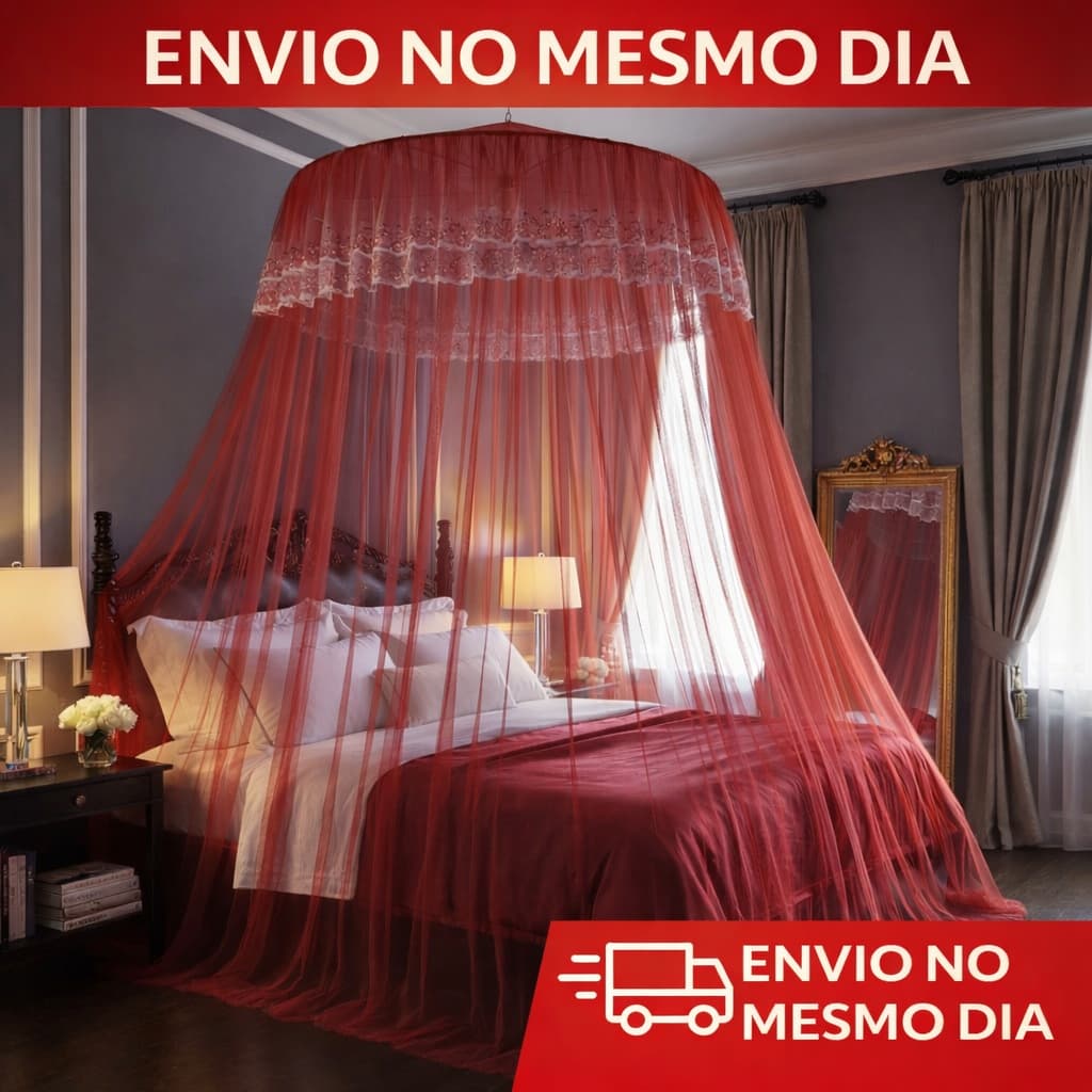 Mosquiteiro Indiano de Teto Casal Gigante Box Queen King sem abertura lateral 13,5 metros