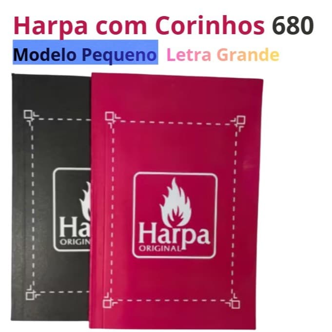 Harpa Cristã Original Pequena | 640 Hinos + 40 Corinhos | Letra Grande | Completa