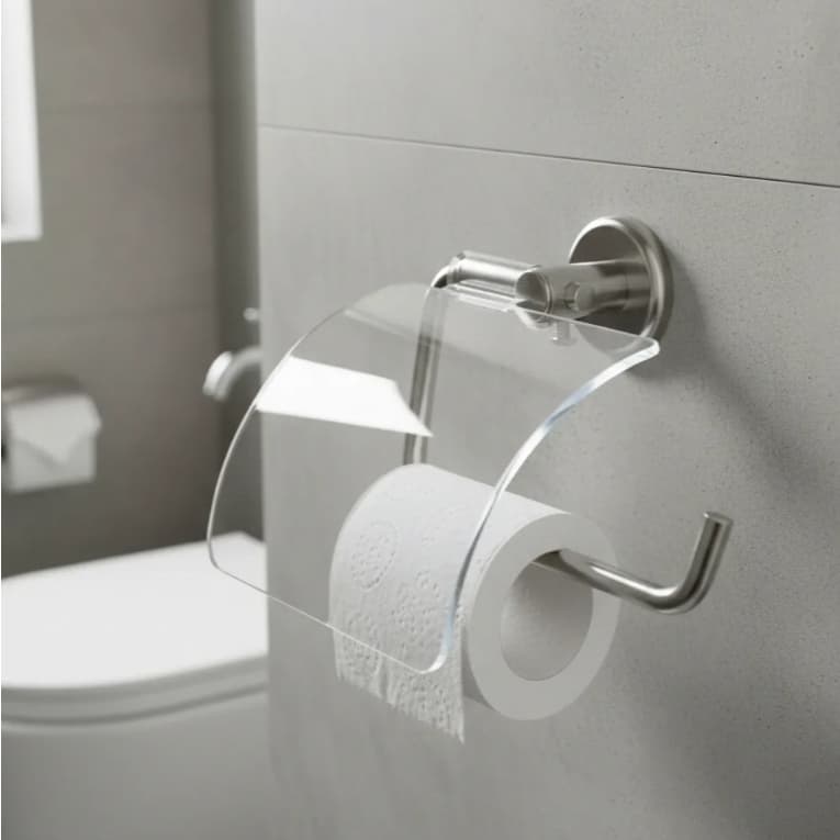 Papeleira Porta Papel Higiênico Acrílica Transparente