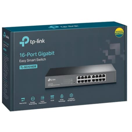 Switch TP-Link TL-SG1016DE com 16 Portas Ethernet de 10 100 1000 Mbps - Preto