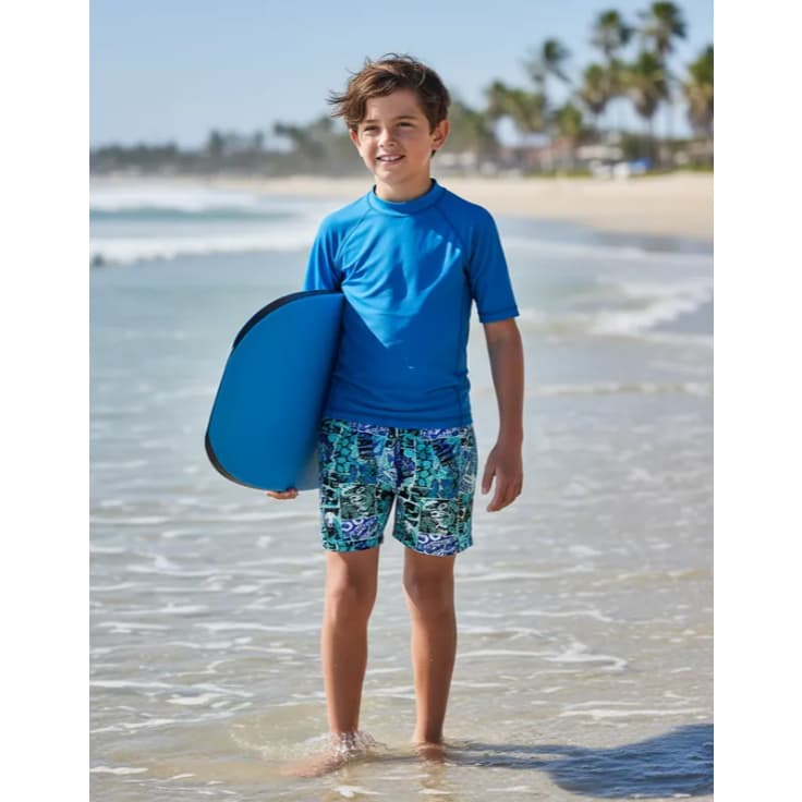 Sunga Boxer Infantil Menino com Proteção UV tamanho 6 aos 14 anos de praia piscina natação verão