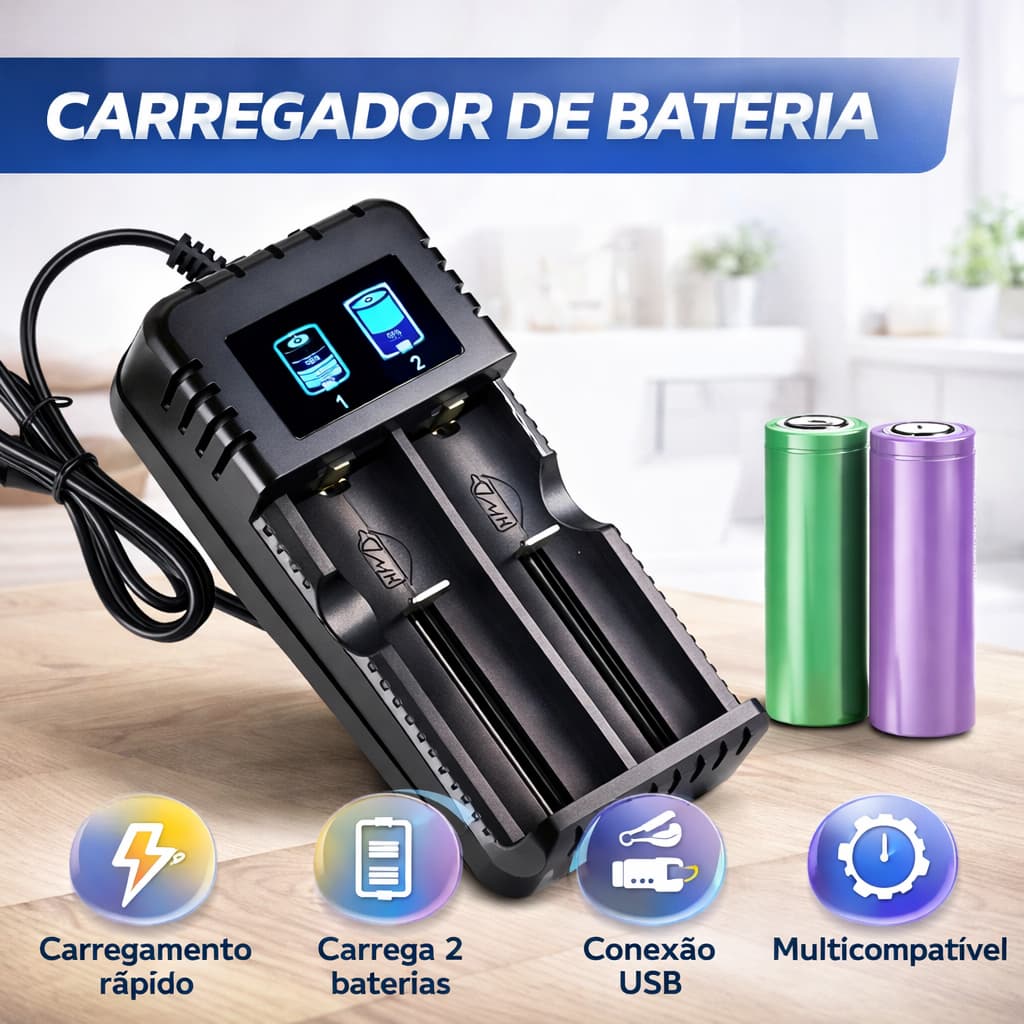 Carregador Bateria Lanterna Tática Led X900 T9 P50 P70 P90