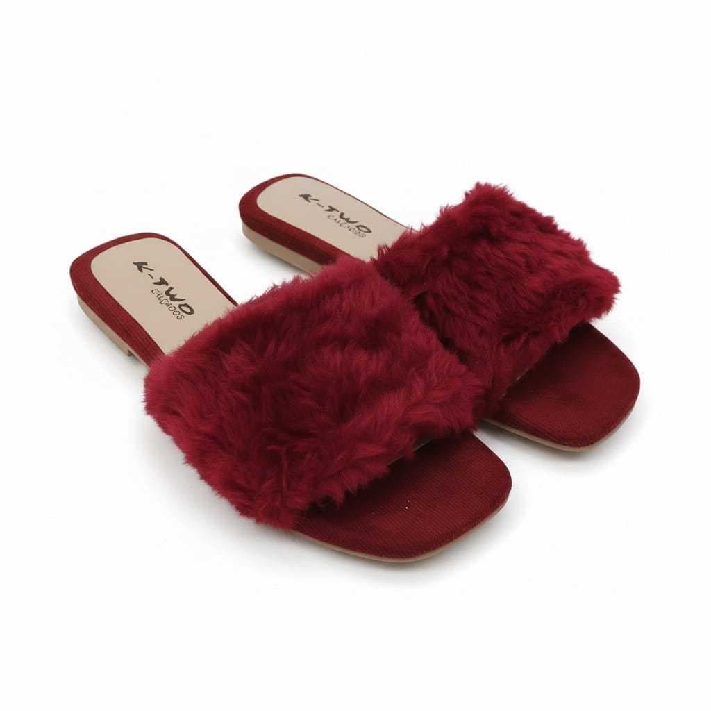 Pantufa Rasteirinha Pelúcia Luxo, Bico aberto, Rasteira com Pelinho Feminina - Chinelo de Quarto,  Do 34 ao 40