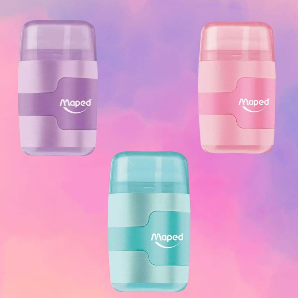 Apontador Com Borracha Connect Pastel 2 Furos - Maped