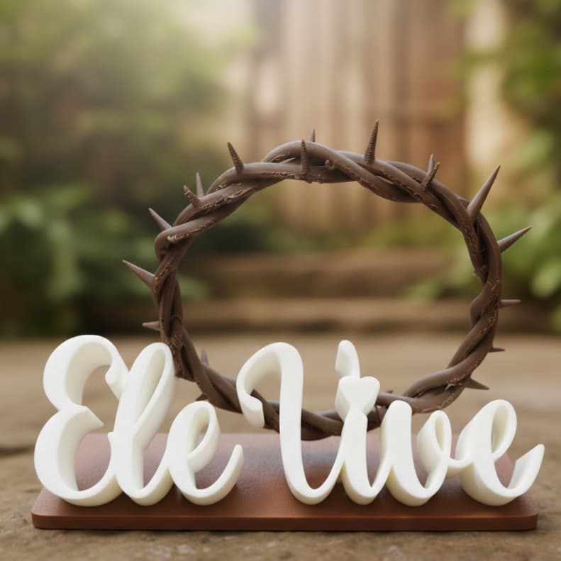 Decoração Cristã Ele Vive-coroa de espinhos