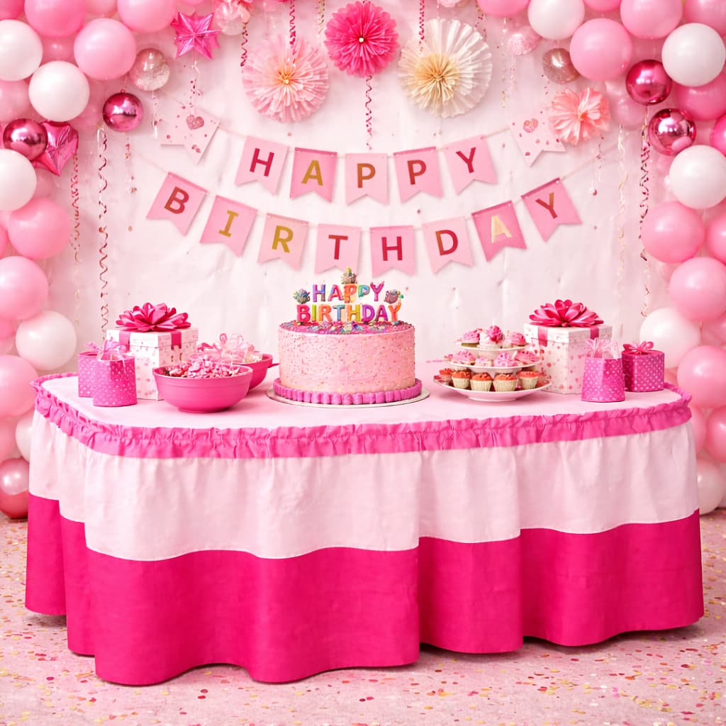 Saia Babado de TNT para festa de aniversario mesa do bolo decoração toalha