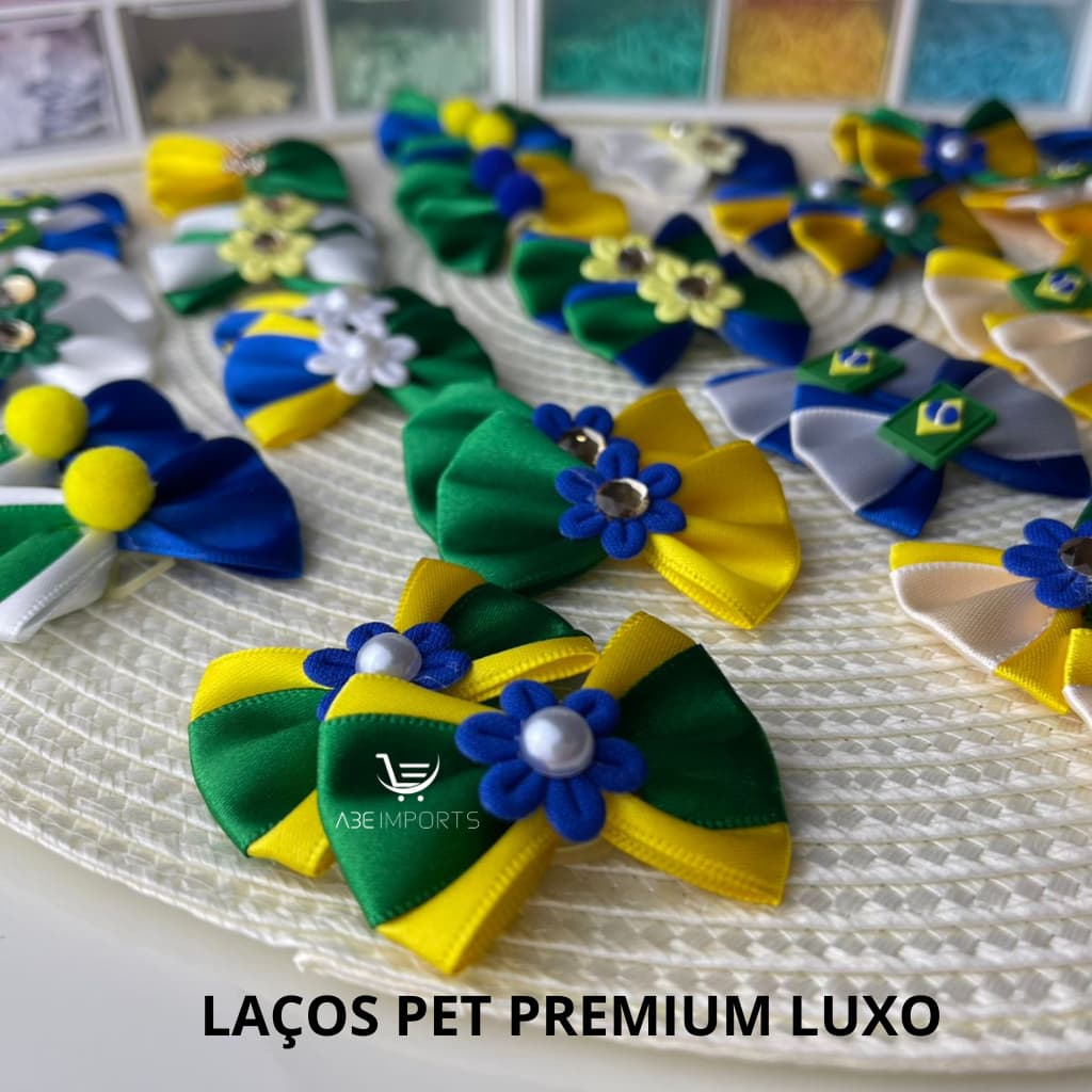 Kit com 20 / 40 e 60 Laços para Shih Tzu Brasil Banho e Tosa Pet Shop Lacinhos Cetim Premium com Elástico