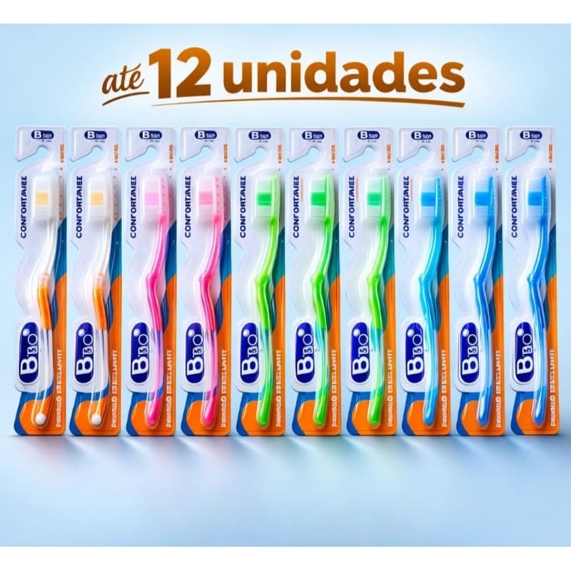 Kit com  ATÉ 12 Escovas de Dente – Bio B Oral Confortável (Macia, Média ou Dura)