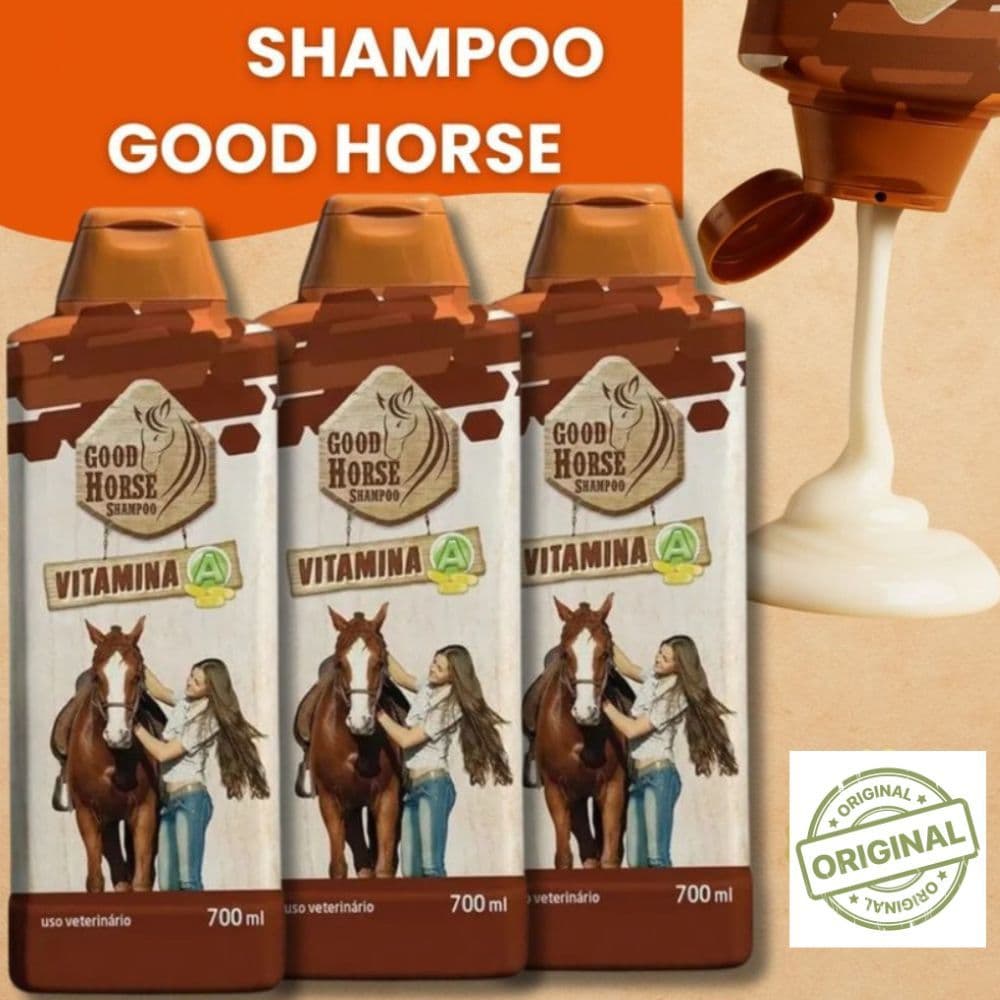 Good Horse Shampoo Original 700ml Unitário ou kit até 5 Unidades Shampo Cavalo Vitamima A Crescimento