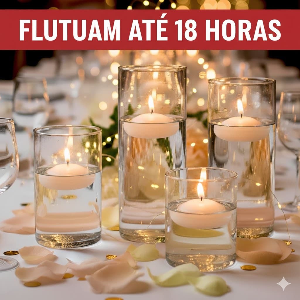 VELAS FLUTUANTE BRANCA DECORAÇÃO PISCINA FLUTUAM CASAMENTO 18 HORAS FESTAS  ENVIO IMEDIATO