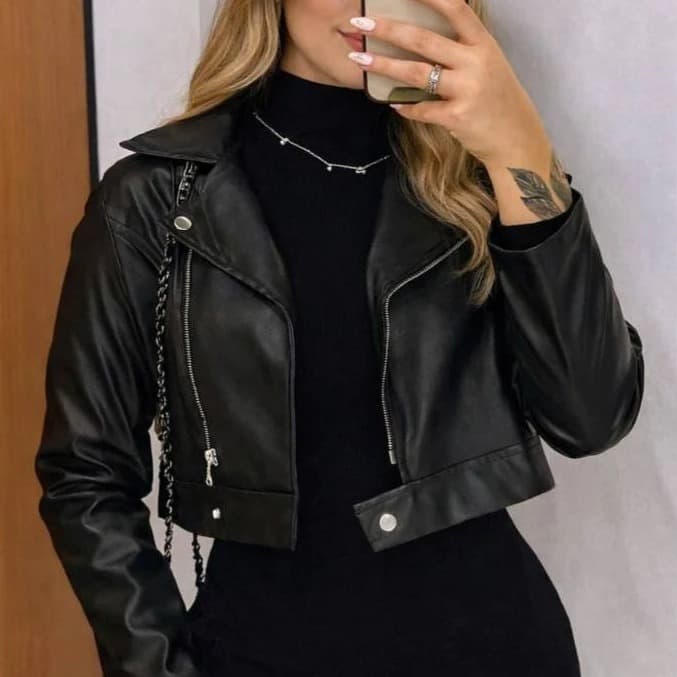 Jaqueta Feminina Courino Couro Fake