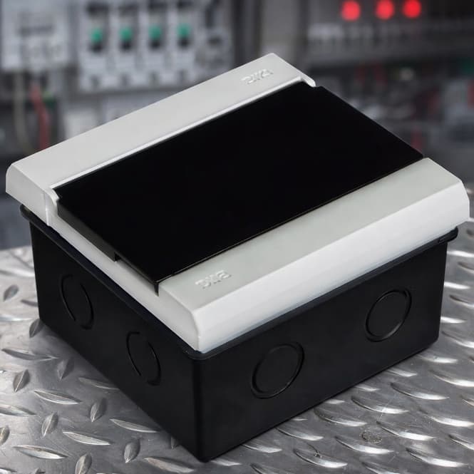 Centrinho Para Disjuntor 3UL / 4 DINJUNTORES Caixa Preta, Painel Branco, Visor Preto - Compolux