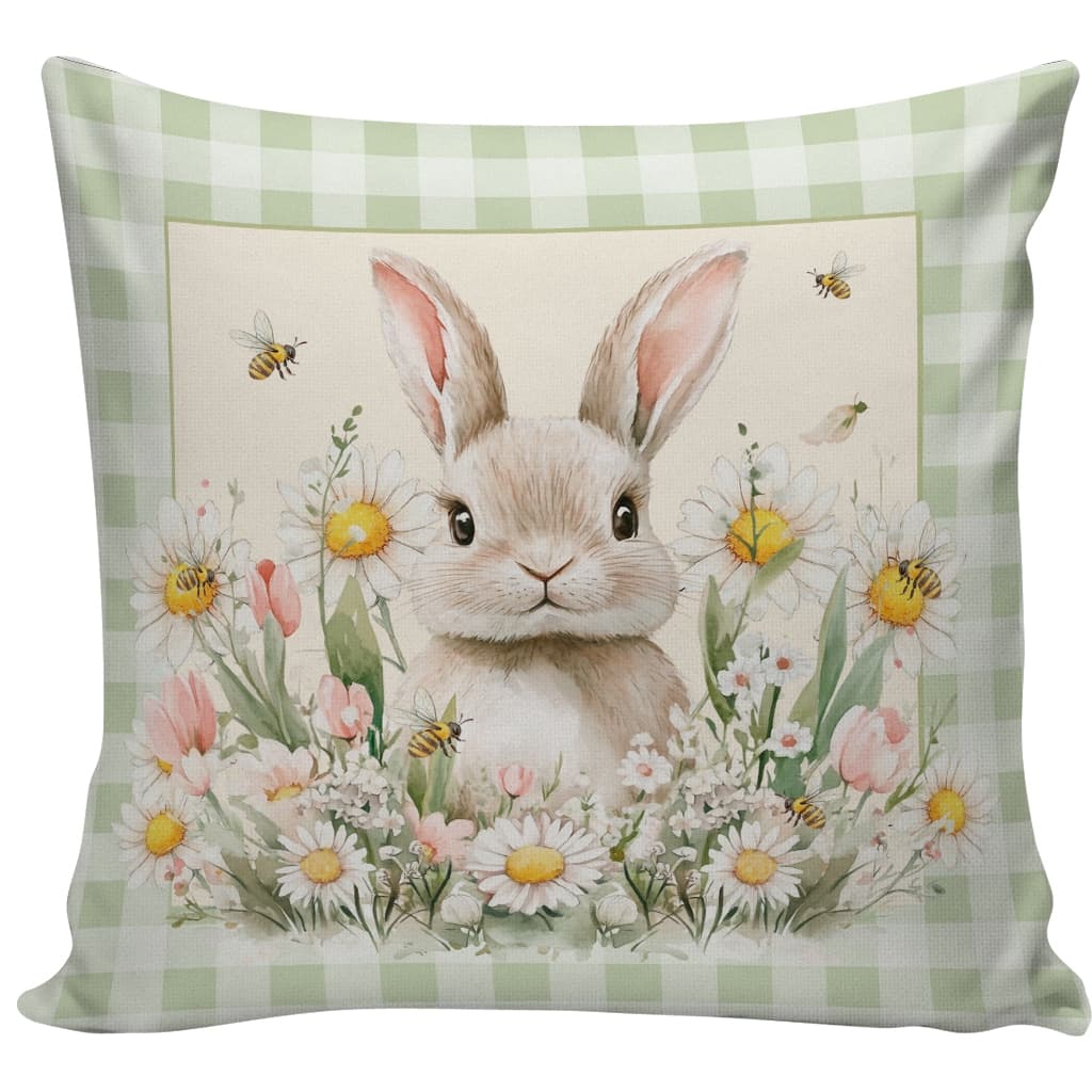 Capa para Almofada Páscoa em Poliéster 40x40cm com Zíper – Decoração Sala e Quarto