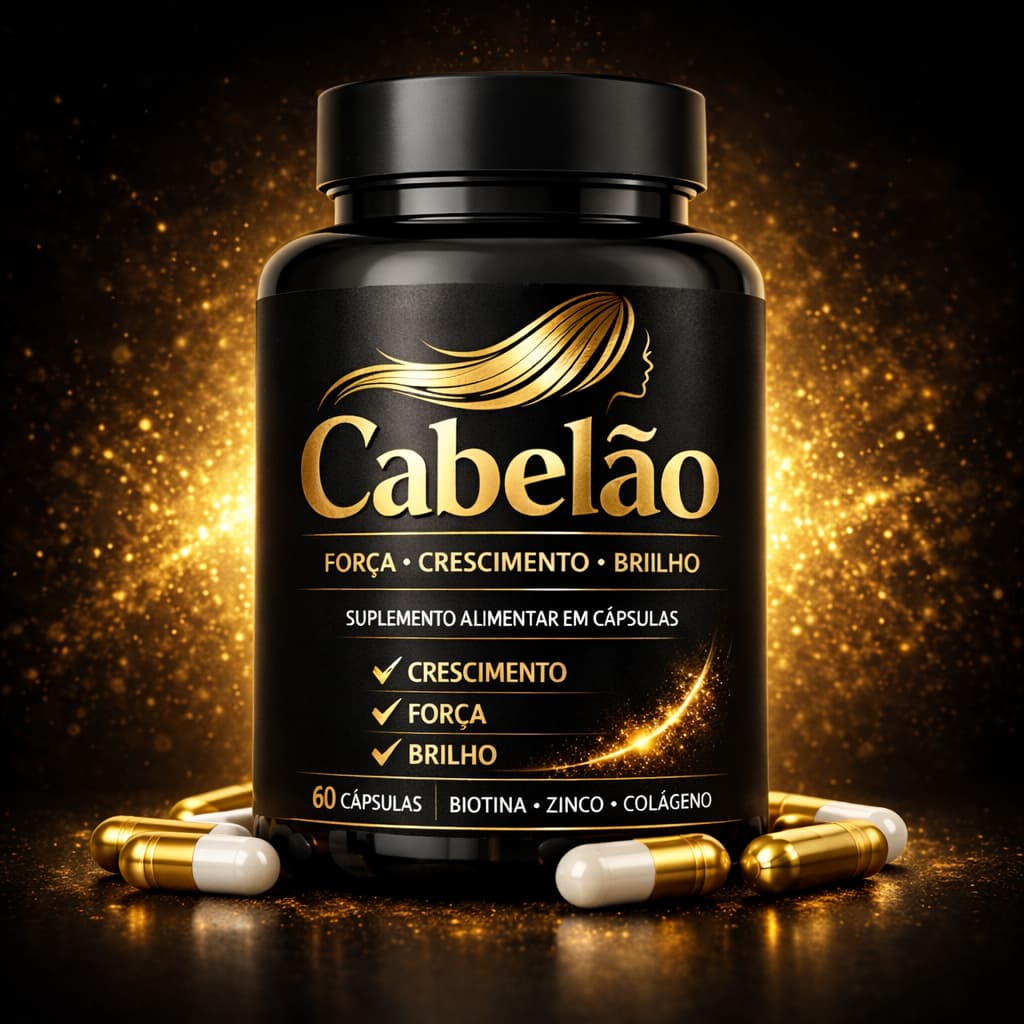Cabelão Biotina Zinco e Colágeno 60 Cápsulas Força e Brilho Capilar | Envio Imediato