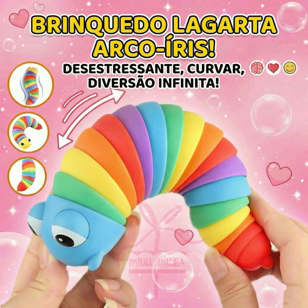 Brinquedo Lesma Lagarta De Minhocas Alivia o Estresse