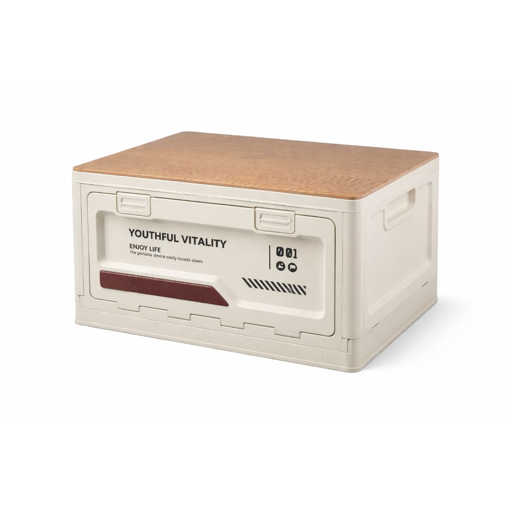 Caixa De Armazenamento Dobrável Portátil para Camping/ Pesca Vira banco Com tampo de MDF Multiuso