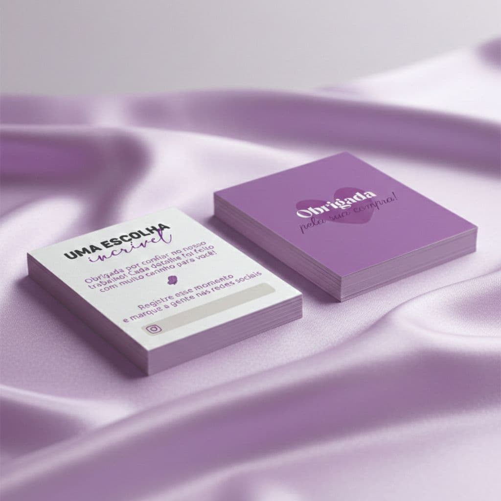 Cartão de agradecimento ao cliente obrigada pela compra | 7x8 cm | postal unboxing | Pronta entrega (Não personalizável)