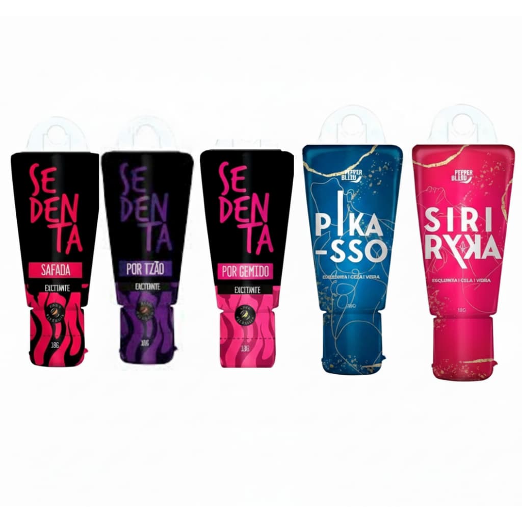 Kit 05 unidades - Gel Lubrificante 18g Pepper Blend Excitante - SAFADA/TZÃO/GEMIDO/PIKASSO/SIRIRYCA