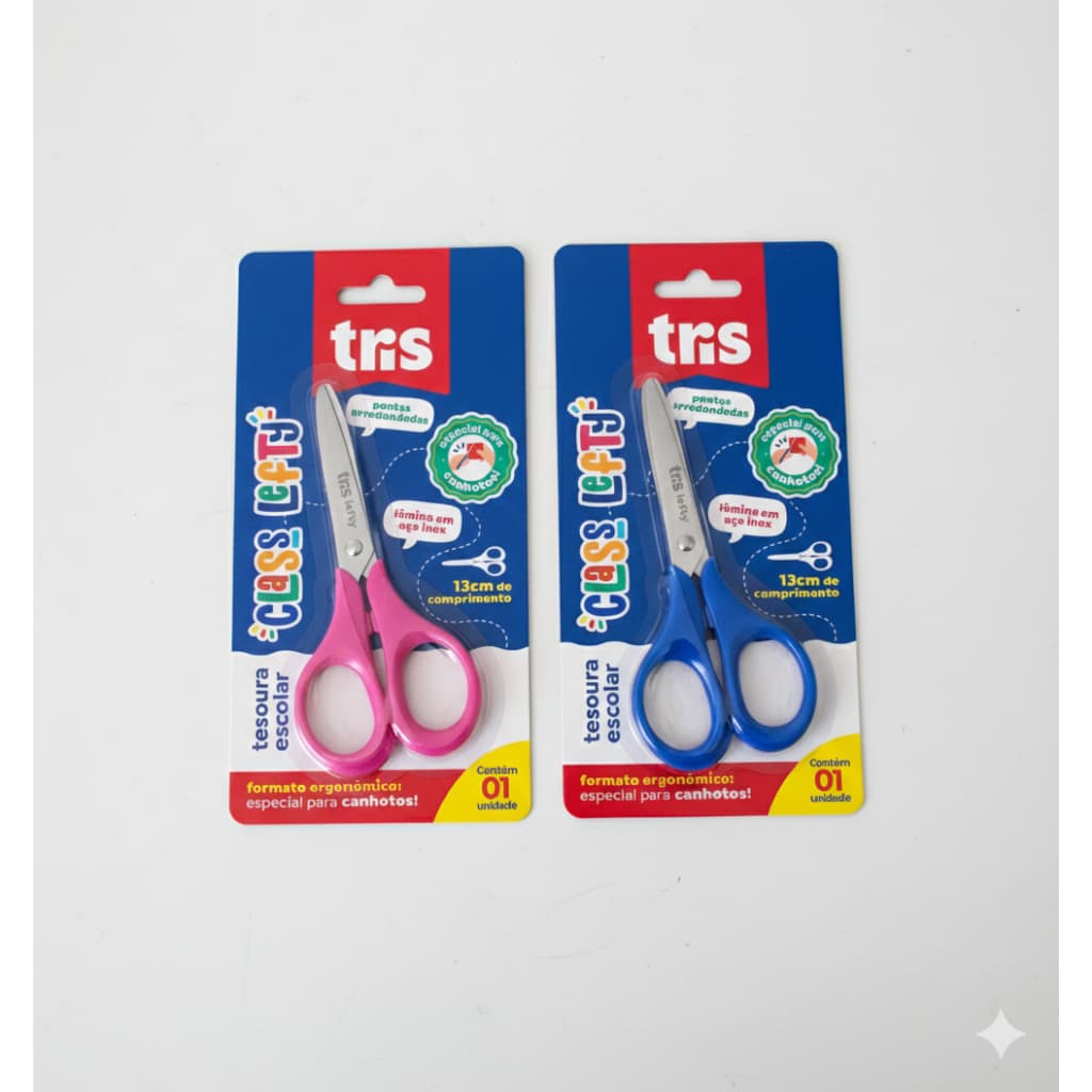 Tesoura Escolar Lefty para Canhoto - 13cm - Tris