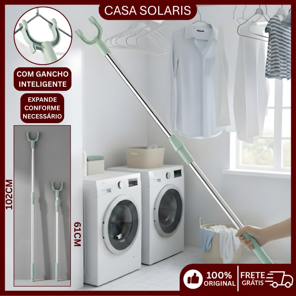 Pegador De Objetos Roupas Ajustável Retrátil Garra Forte para Varal Extensor Manual Resistente