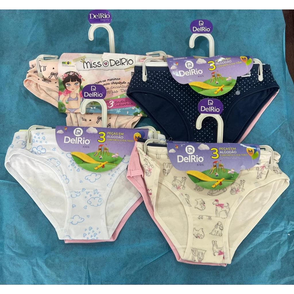 Kit C/ 3 Calcinhas Infantil kids Delrio (original)