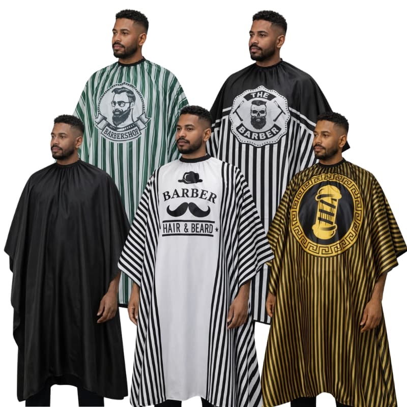 Capa De Corte Nylon Para Barbeiro Cabeleireiro Tema Personalizado