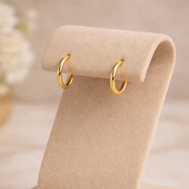 ARGOLINHA INFANTIL HIPOALERGÊNICA BANHO OURO 18k