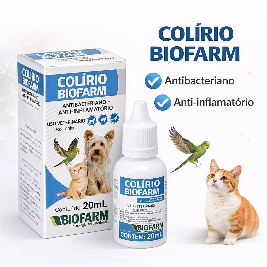 Colírio Biofarm Pets 20ml Antibacteriano + Anti-inflamatório