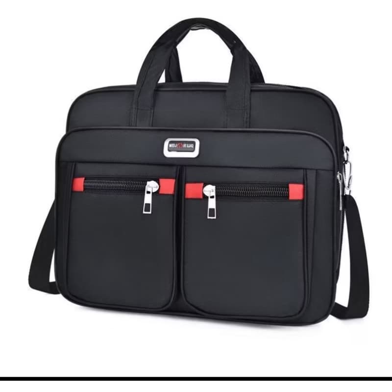 Maleta Pasta Executiva Notebook Elegante Resistente Nylon Cor Preto Tamanho da tela 15