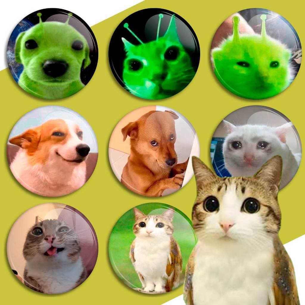 botons para mochila gatinhos e cachorros alien memes broche memes dog e cat broche para mochila