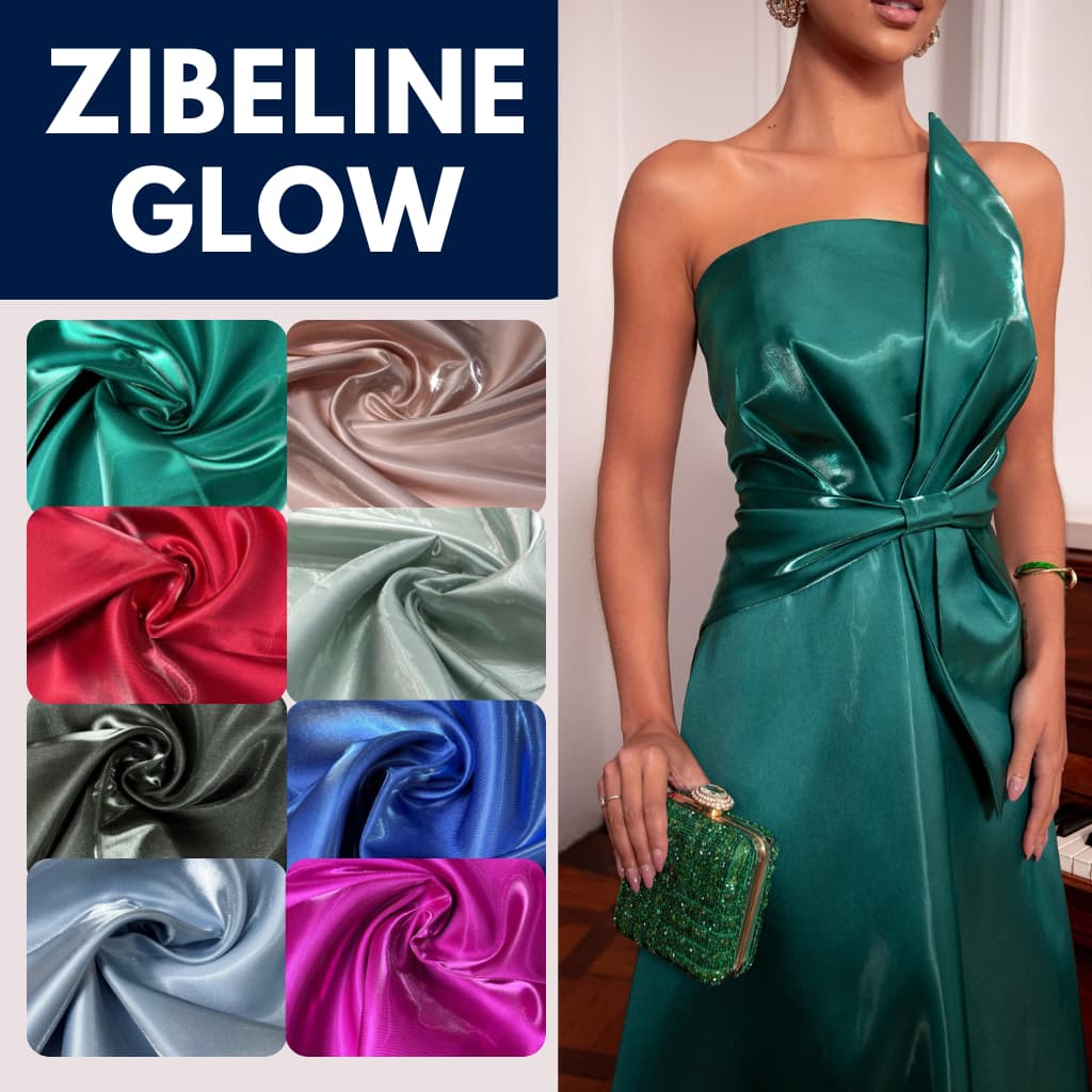 Tecido Zibeline Glow Líquido Cristal 100% Poliester (Diversas Cores)